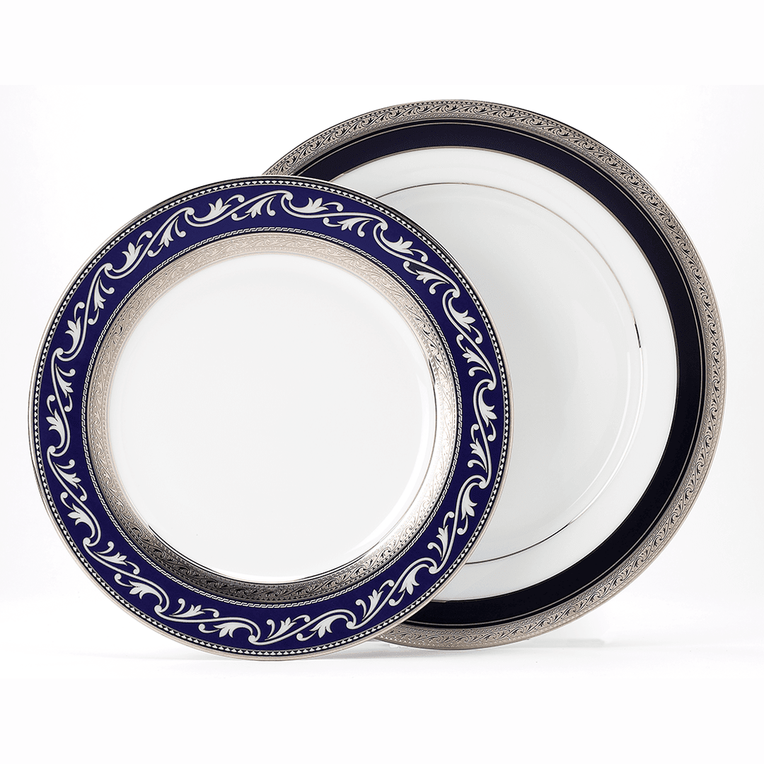 DINNER SET Noritake CRESTWOOD COBALT PLATINUM 21PC DINNER SET - Daamaira Home and Living Ltd