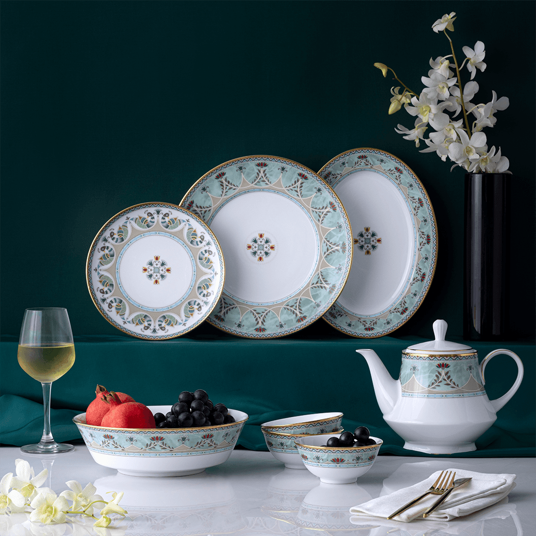 TEA SET Noritake SERENE GARDEN 17PC TEA SET - Daamaira Home and Living Ltd