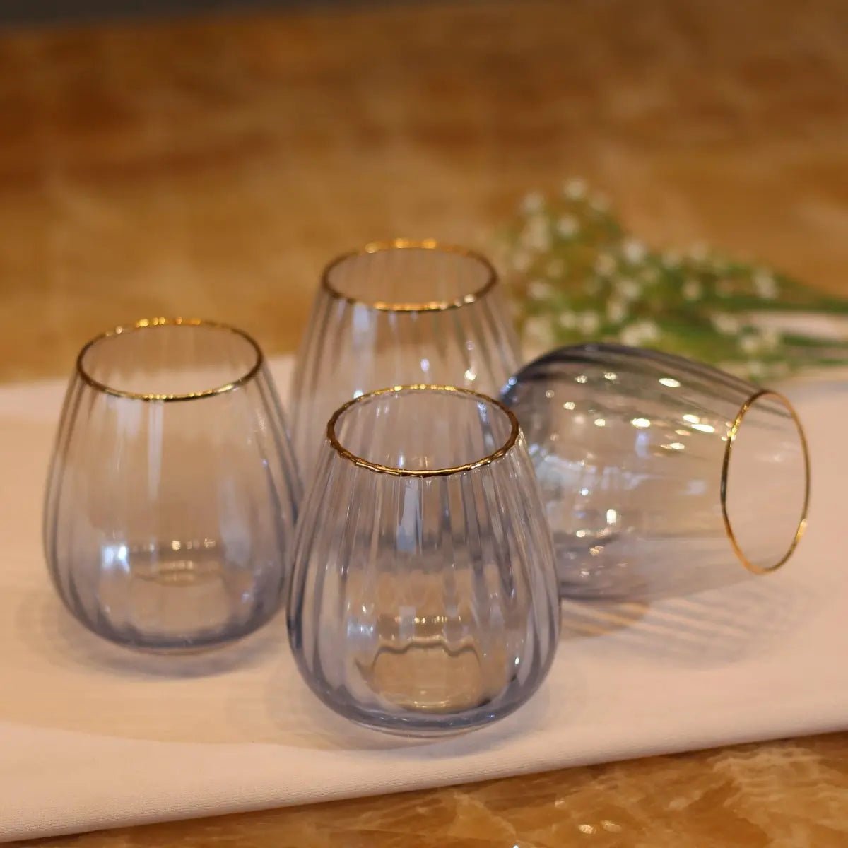 Drinking Glasses Ombre Set Of 4 Water Glasses - Daamaira Home and Living Ltd