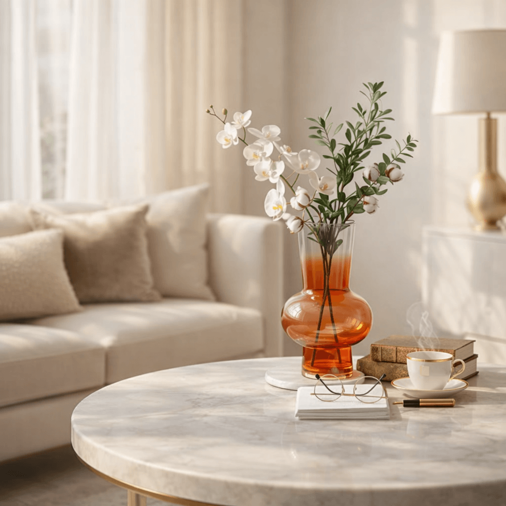 Orange Ombre Flower Vase