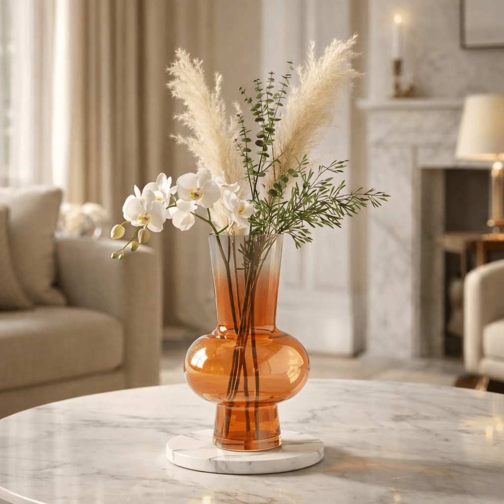 Orange Ombre Tall Flower Vase