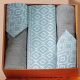 Optimist Bloom Multi Ikat 144TC Cotton 6PC Bed Bath Set - Polka Dots & Gray Towel — view 1
