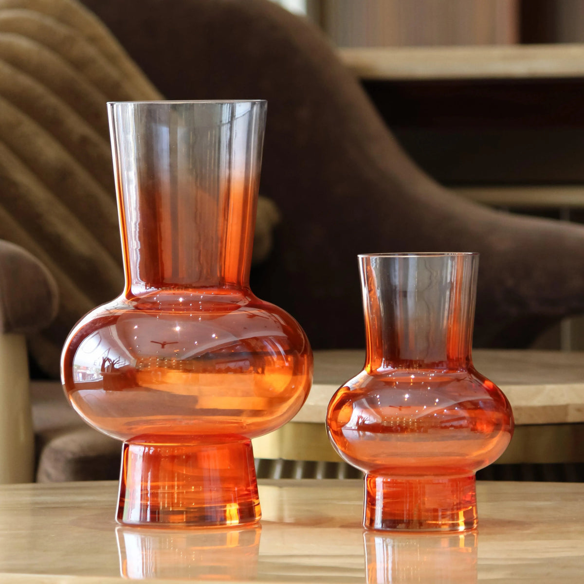 Vases Orange Ombre Glass Vase - Daamaira Home and Living Ltd
