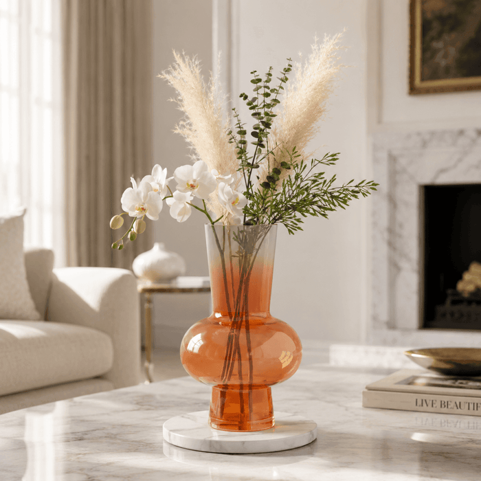 Orange Ombre Tall Flower Vase