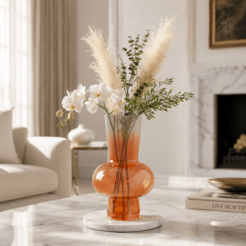 Orange Ombre Tall Flower Vase — image 1