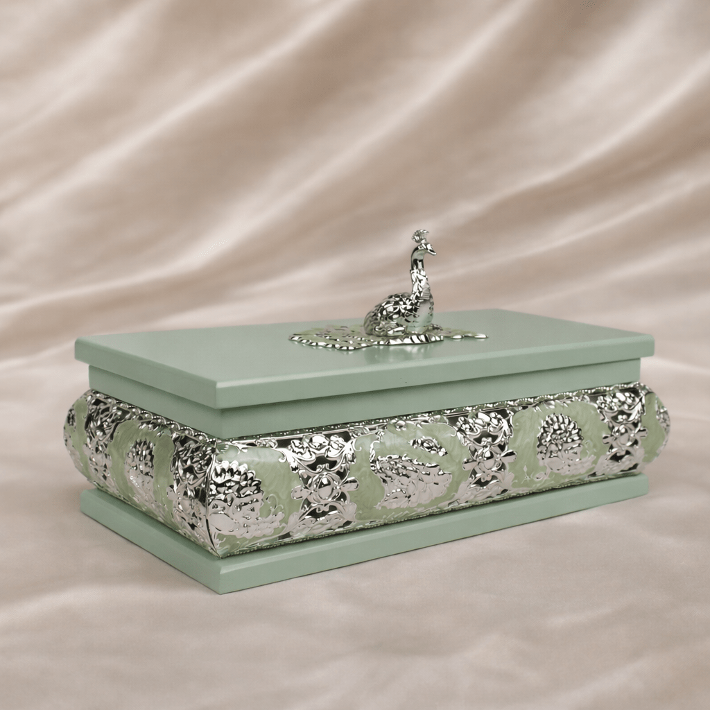 Peacock Enameled Box - Daamaira Home and Living Ltd