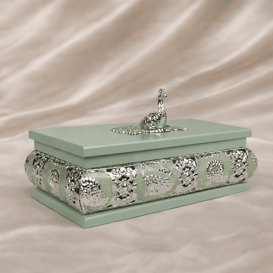 Peacock Enameled Box