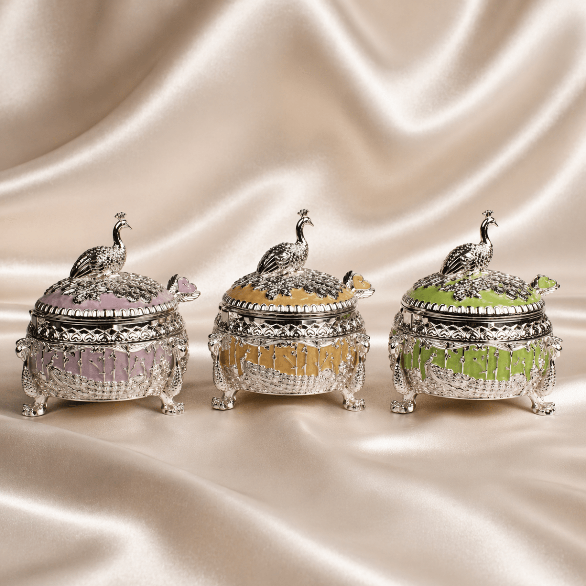 Peacock Jar Set with Serving Tray - Daamaira Home and Living Ltd