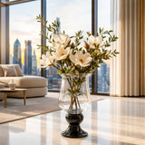 Radiant Clear Vase With Black Base — view 4