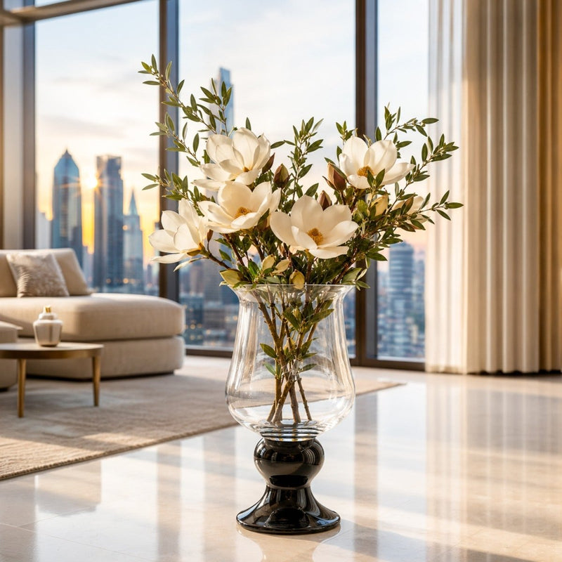 Radiant Clear Vase With Black Base Small — image 2