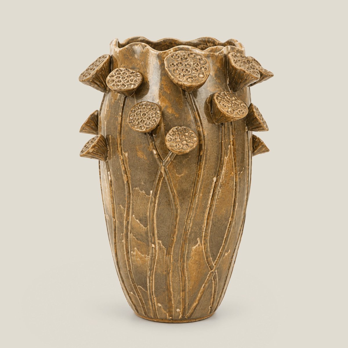 Sculptures & Figurines Reactive Glazed Vase - Large - Daamaira Home and Living Ltd