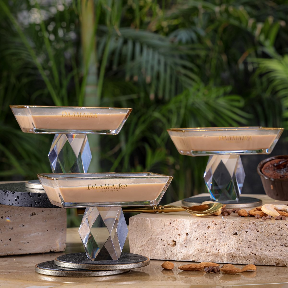 Dessert Plates Rectangle Crystal Dessert Bowl - Set of 6 - Daamaira Home and Living Ltd