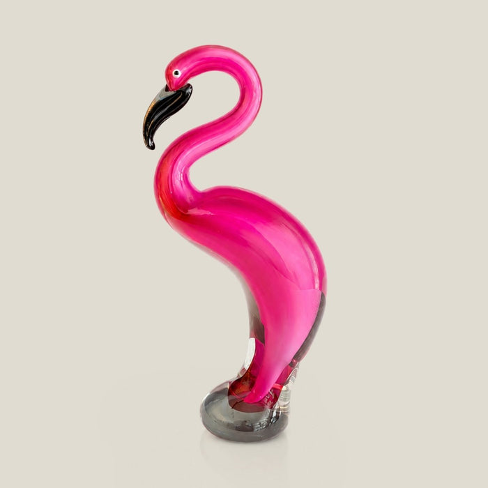 Murano Glass Pink Flamingo Sculpture