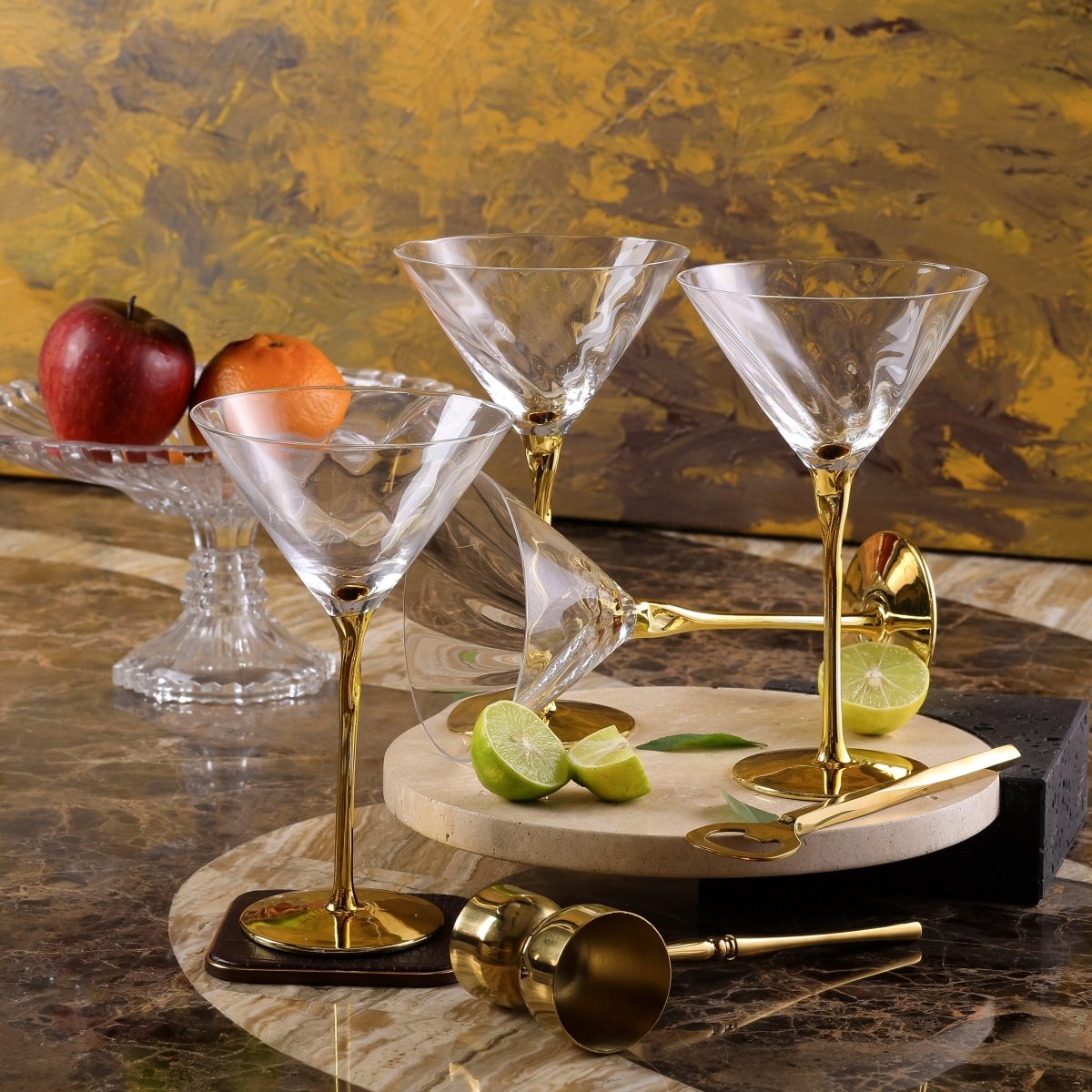 Drinking Glasses Royale Set Of 4 Martini Glasses - Daamaira Home and Living Ltd