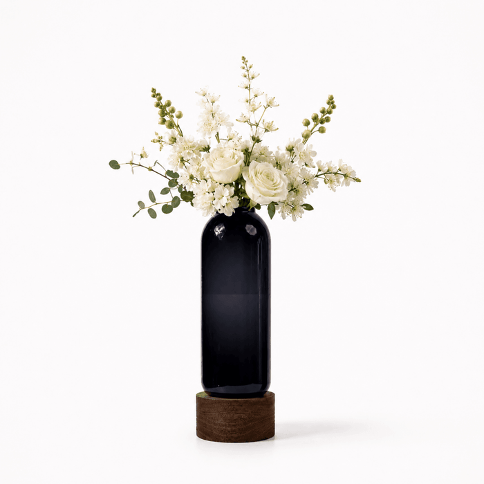 Saint Flower Vase With Wooden Base Short