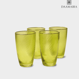 Shade Set Of 4 High Ball Glasses Green Hues — view 2