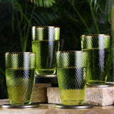 Shade Set Of 4 High Ball Glasses Green Hues — view 1
