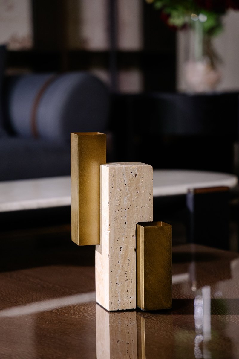 Vases Sicilia Brass Vase - Daamaira Home and Living Ltd