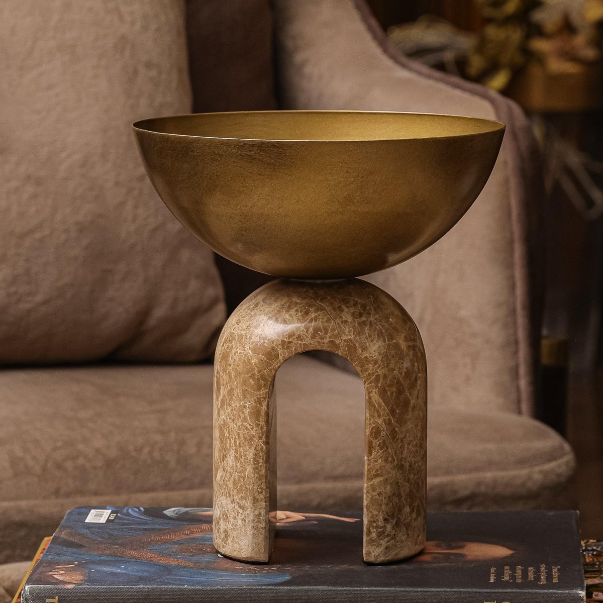 Serving Bowls Sicilia Bronze Metal Bowl - Small - Daamaira Home and Living Ltd