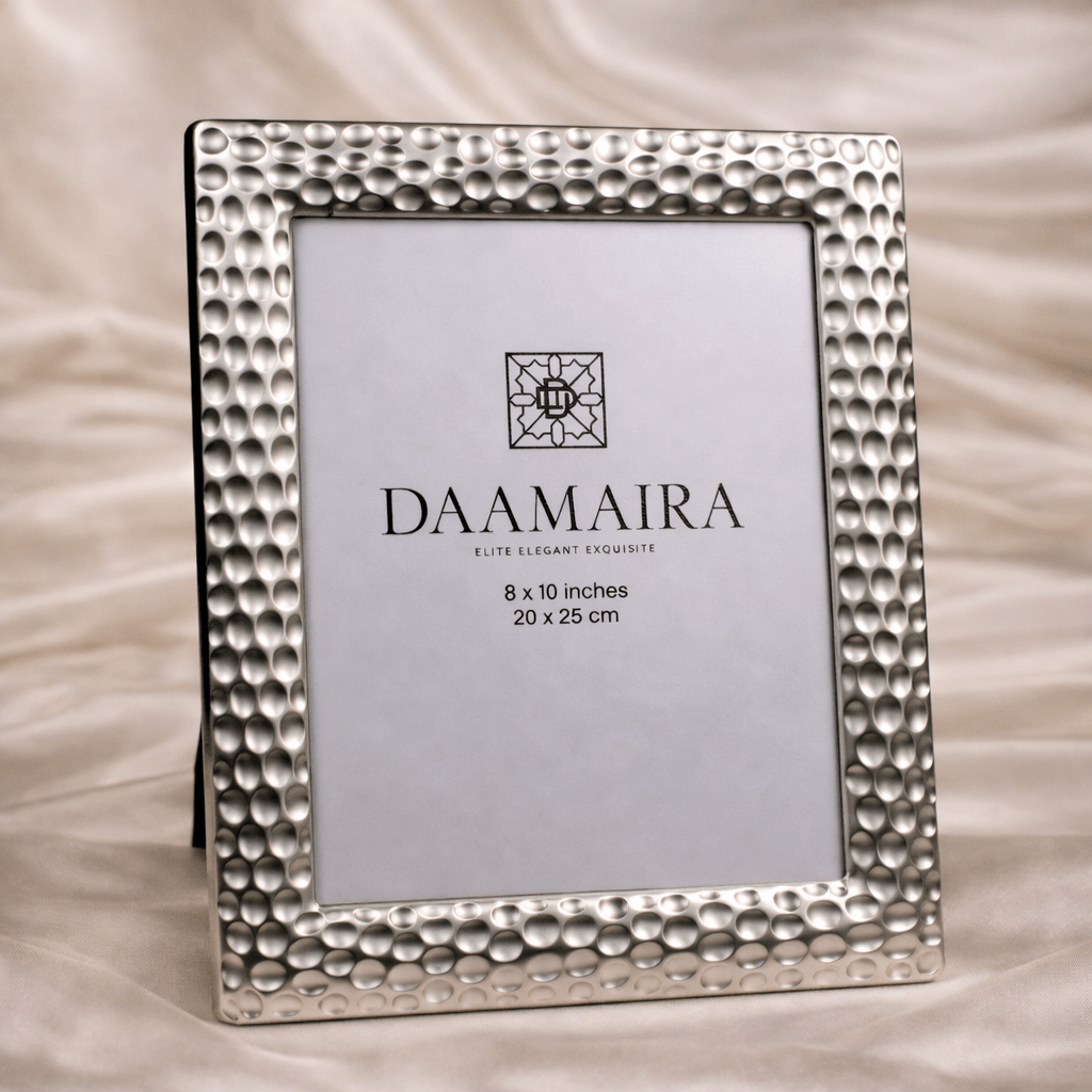 Silver dimple photo frame (20 x 25 cm) - Daamaira Home and Living Ltd