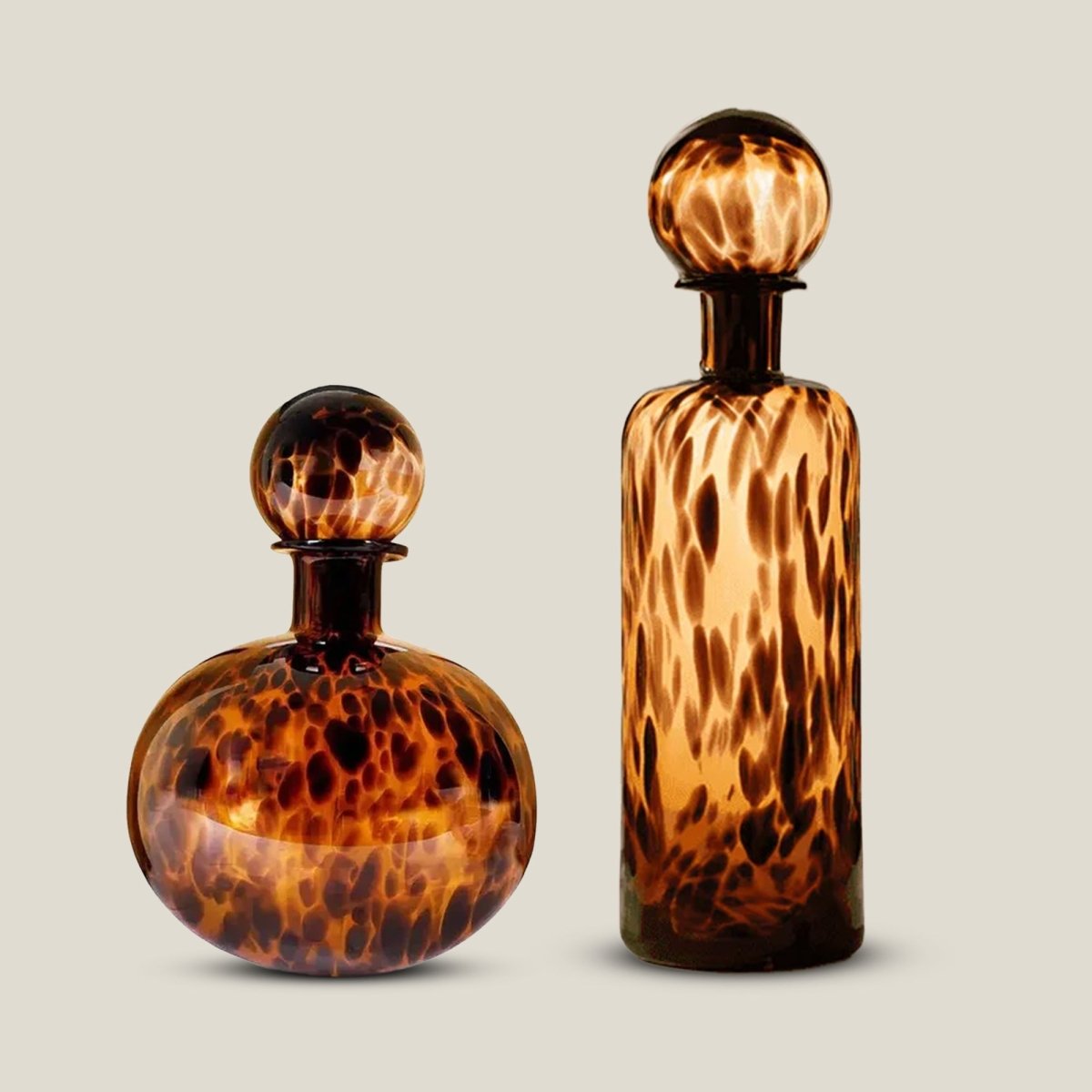 Vases Smoked Egyptian Flower Vase with Lid - Daamaira Home and Living Ltd