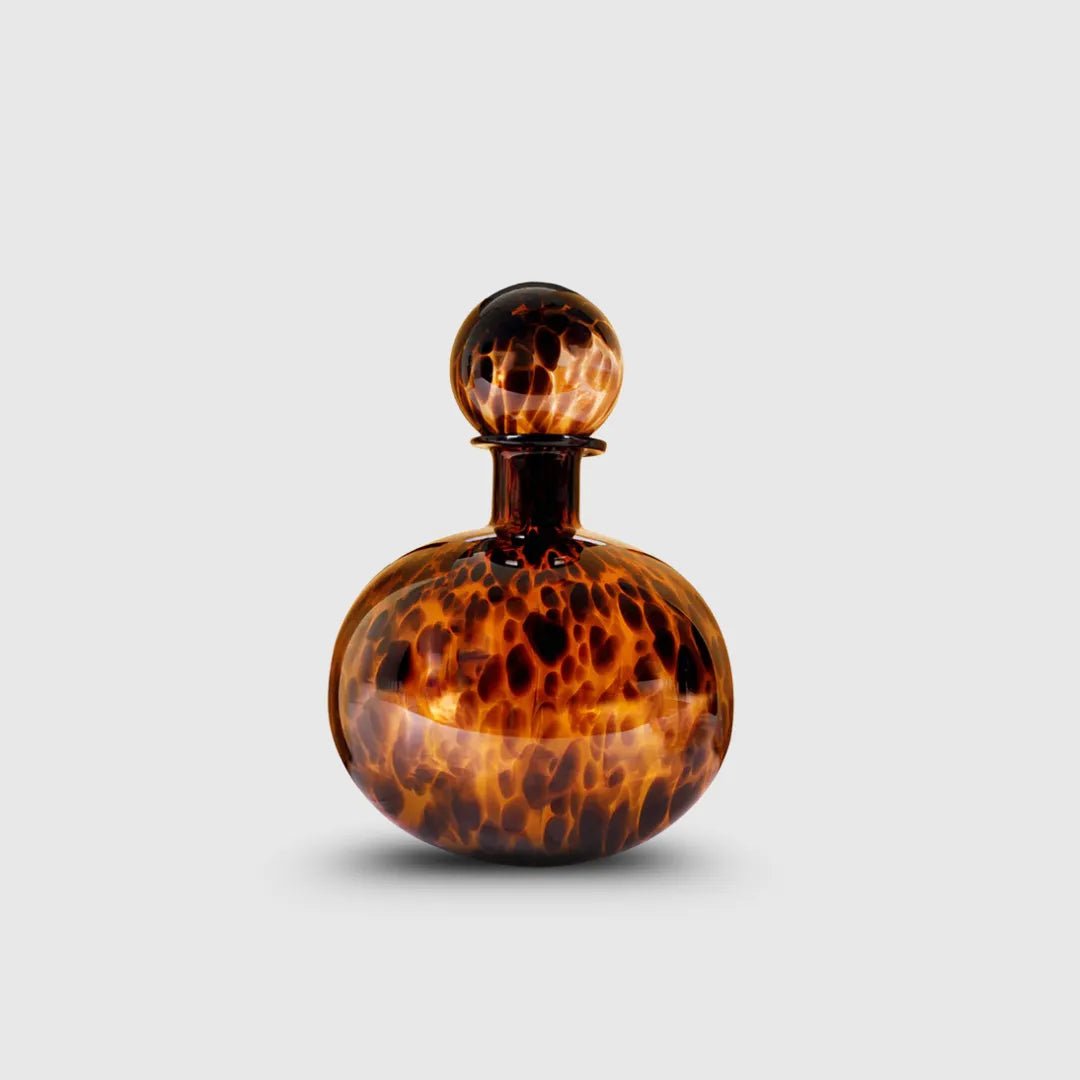 Vases Smoked Egyptian Round Glass Vase with Lid - Daamaira Home and Living Ltd