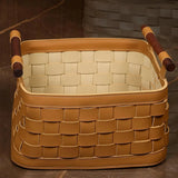 Soiree Leather Basket - Brown Large — view 4