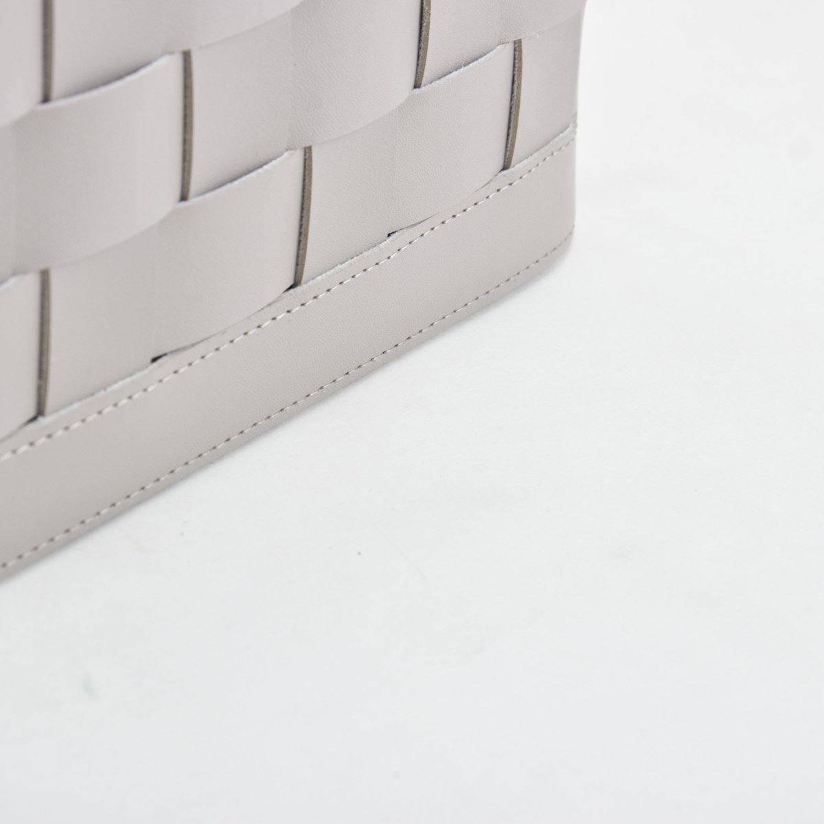 Wicker Storage Box Soiree Leather Basket - Grey - Daamaira Home and Living Ltd