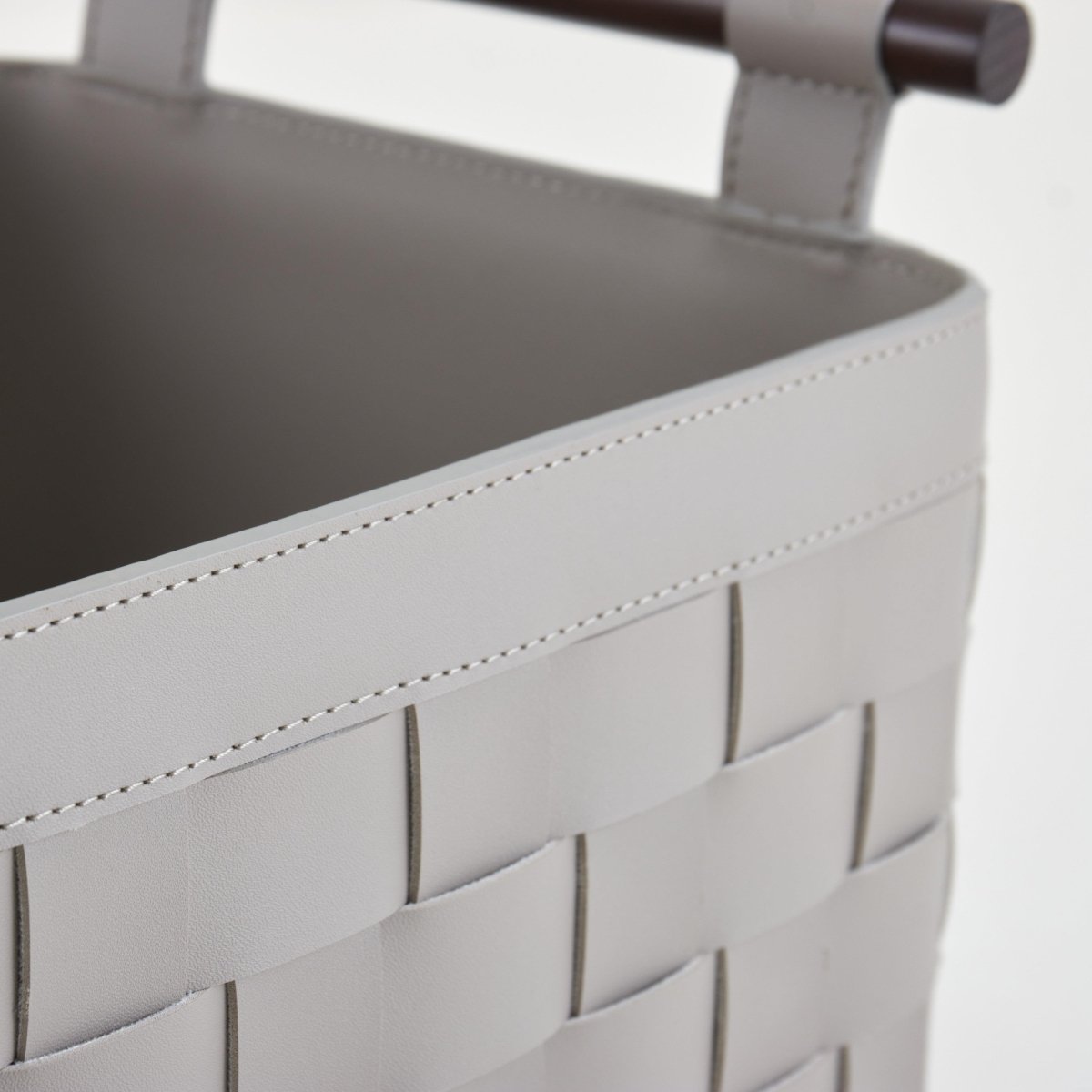 Wicker Storage Box Soiree Leather Basket - Grey - Daamaira Home and Living Ltd