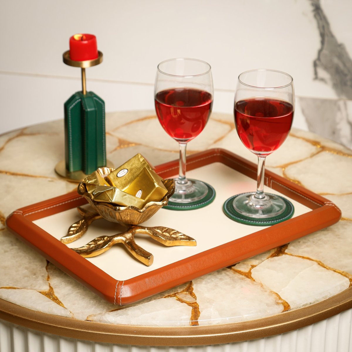 Sorrel Leather Desk Tray - Daamaira Home and Living Ltd