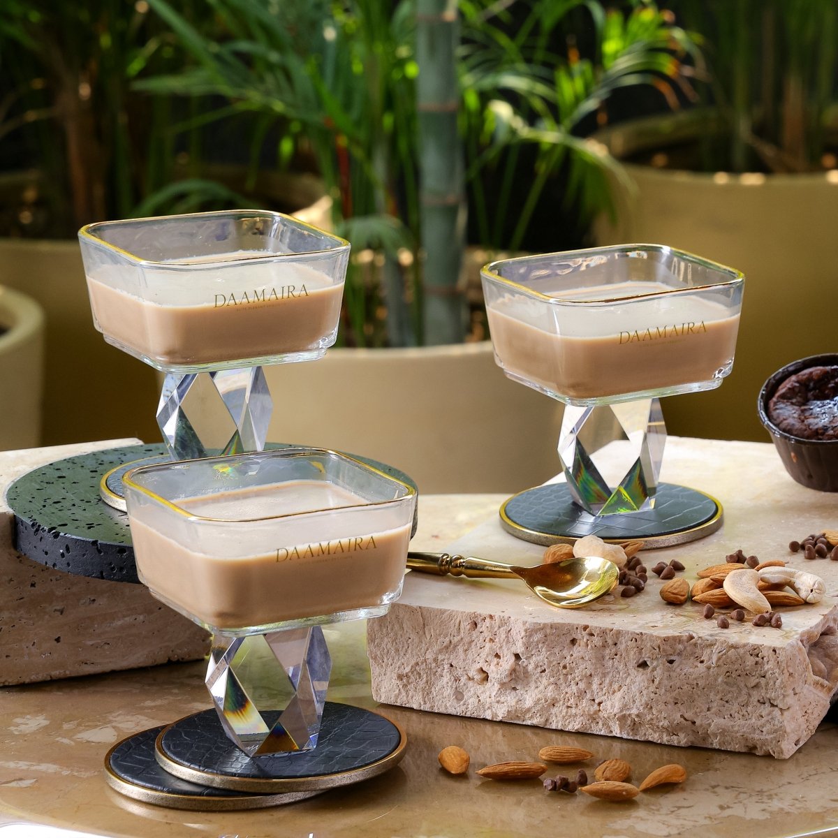 Dessert Plates Square Crystal Dessert Bowl - Set of 6 - Daamaira Home and Living Ltd