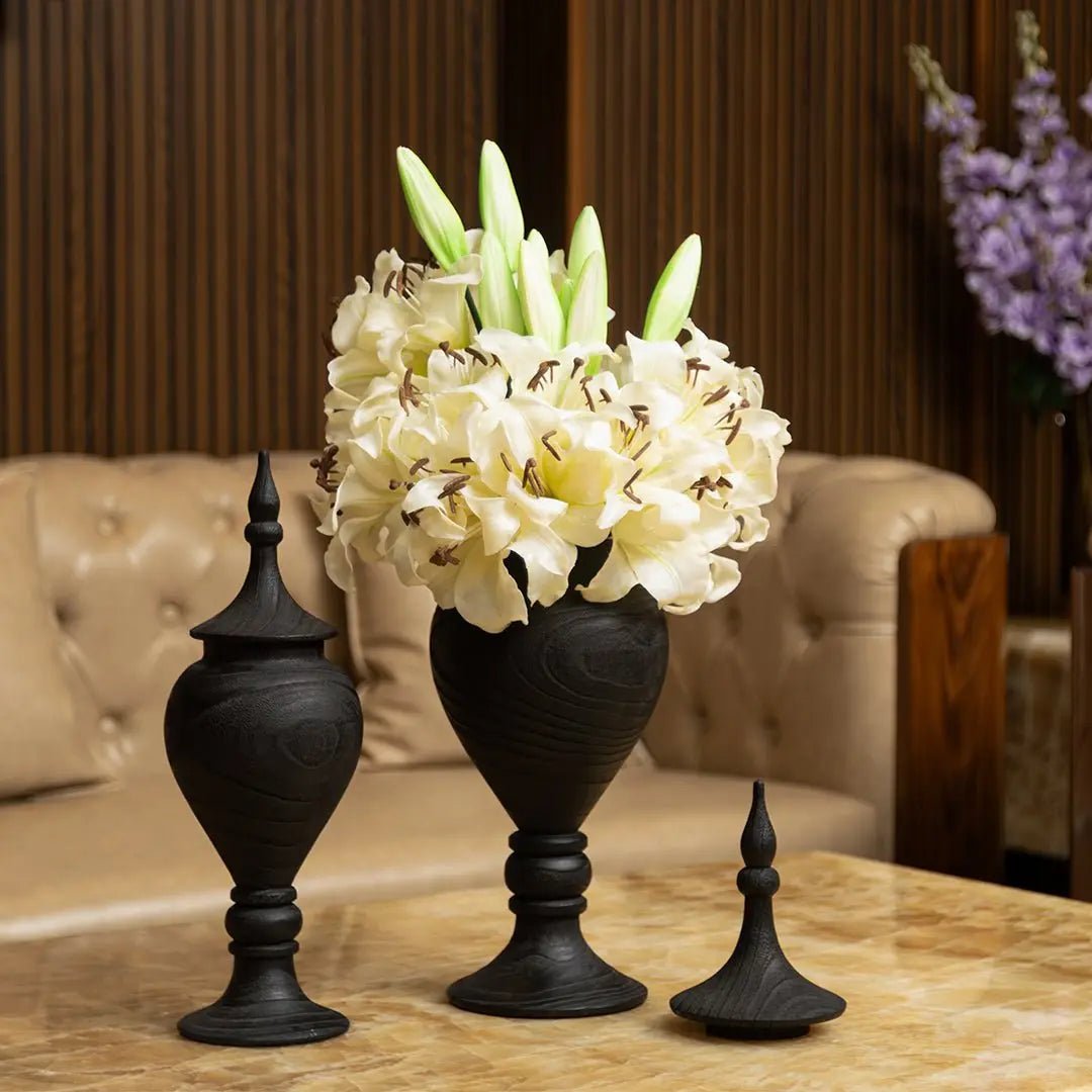 Decor Objects Tall Buckingham Flower Vase With Lid - Daamaira Home and Living Ltd