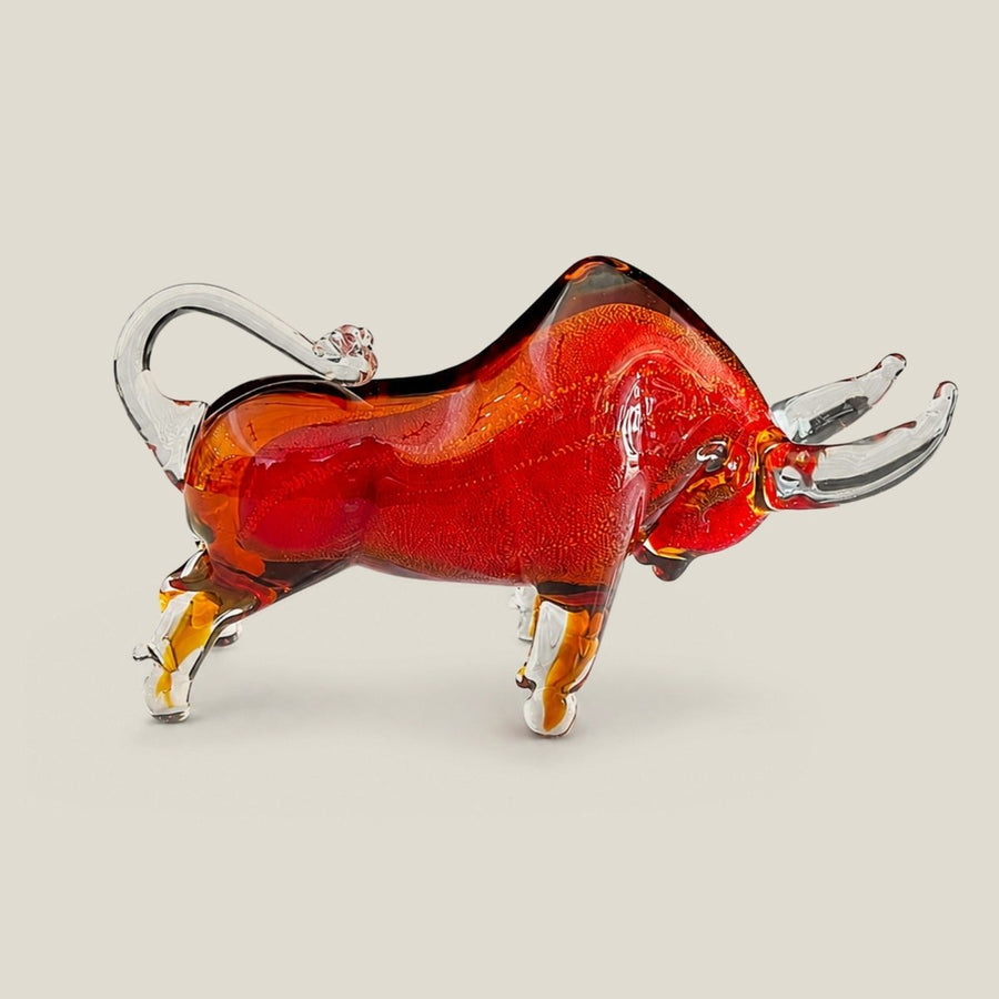 Murano Glass Small Golden Bull Sculpture