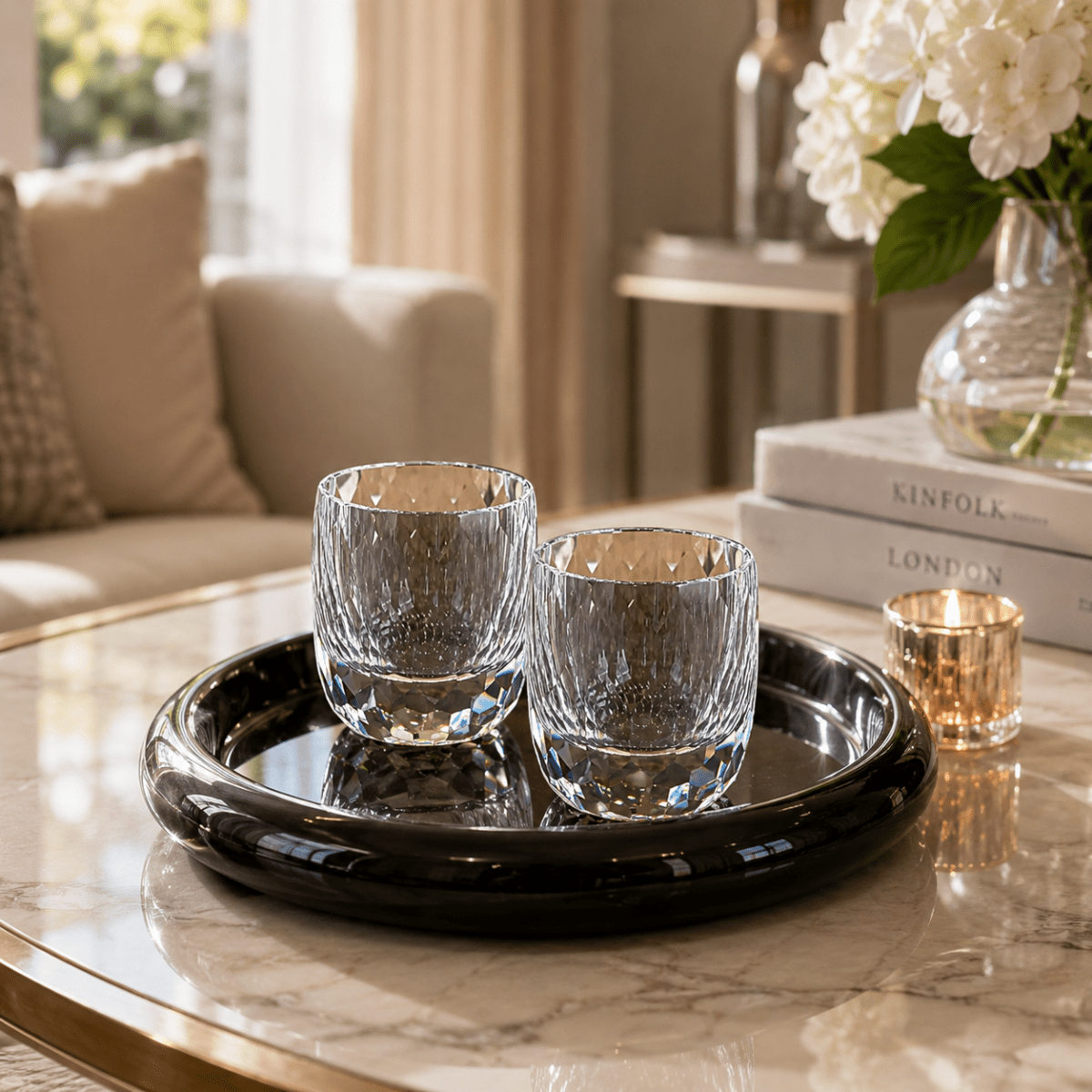 Drinking Glasses The Diamond Glass Set Of 2 - Daamaira Home and Living Ltd