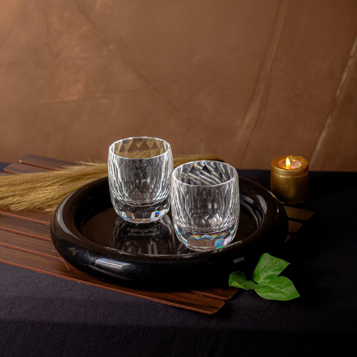 Drinking Glasses The Diamond Glass Set Of 2 - Daamaira Home and Living Ltd