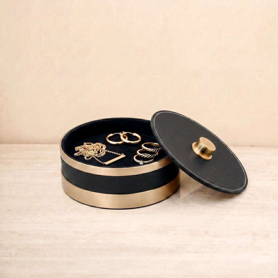 The Everyday Storage Box - Black & Antique Brass Small