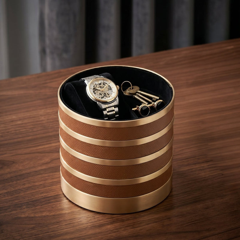 The Everyday Storage Box - Brown & Antique Brass Large — image 2