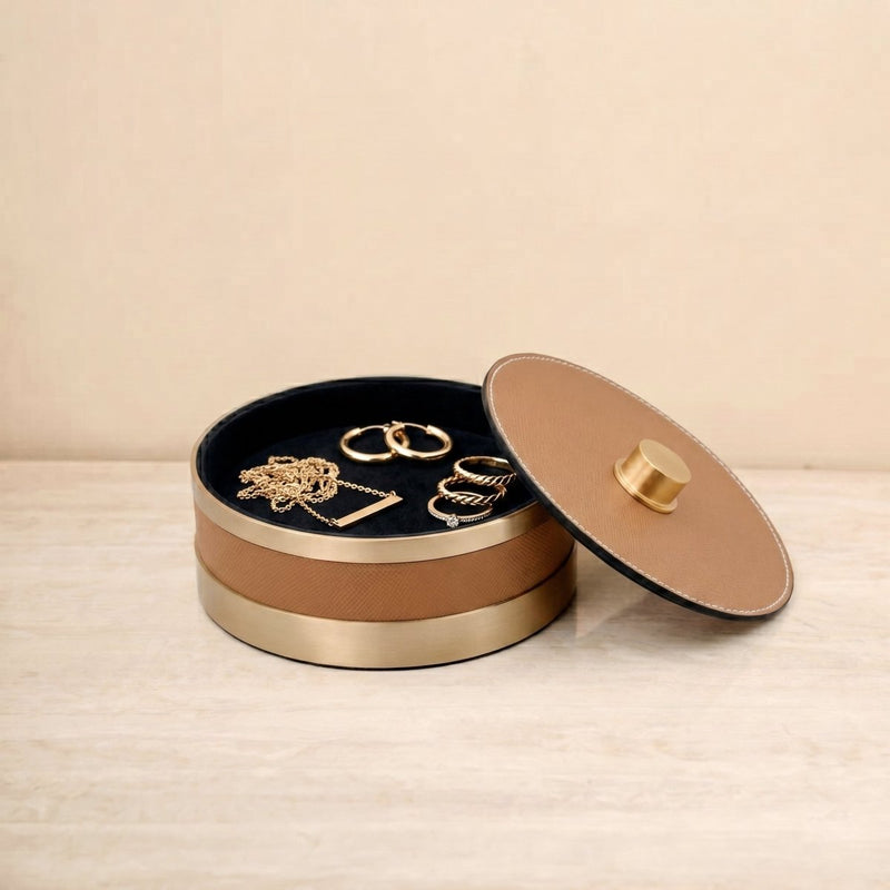 The Everyday Storage Box - Brown & Antique Brass Small — image 2
