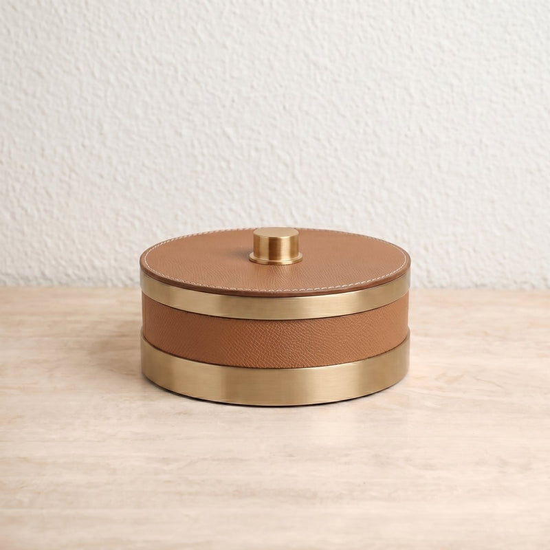 The Everyday Storage Box - Brown & Antique Brass Small — image 3