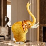 Murano Glass Golden Elephant Sculpture — view 6