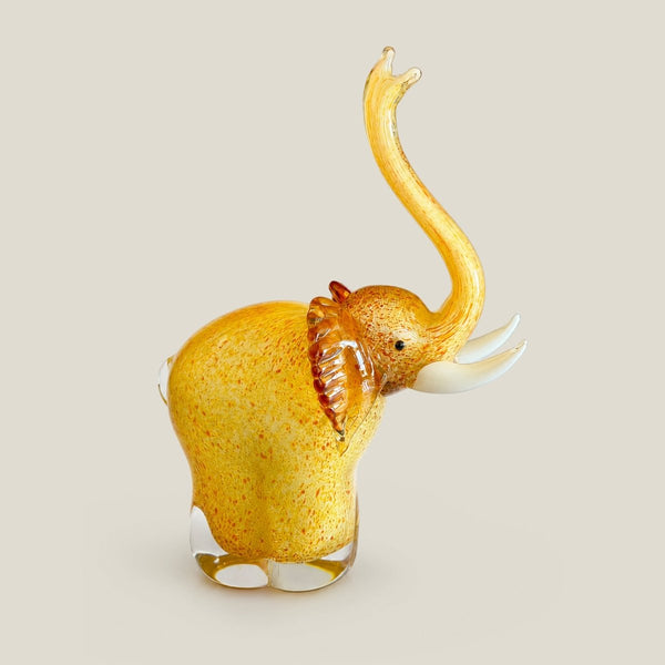 Murano Glass Golden Elephant Sculpture
