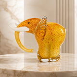 Murano Glass Yellow Elephant Sculpture — view 5