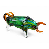 Murano Glass Blue Bull Sculpture — view 3