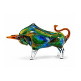 Murano Glass Blue Bull Sculpture — view 4