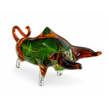 Murano Glass Green Bull Sculpture — view 2