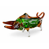 Murano Glass Green Bull Sculpture — view 3