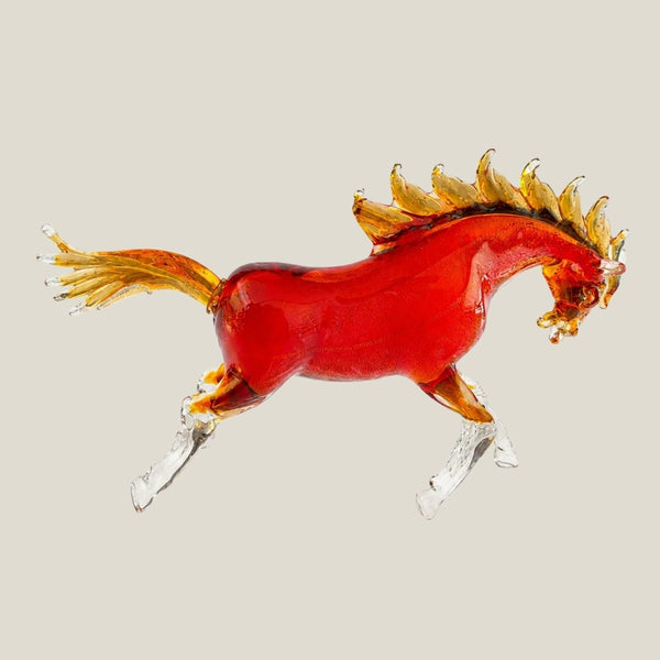 Murano Glass Amber Horse Sculpture
