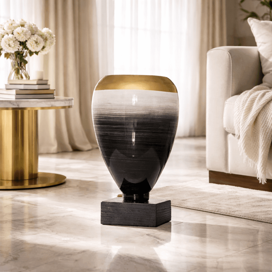 White Brushed Slate Flower Vase