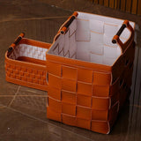 Woven Leather Basket — thumbnail 3
