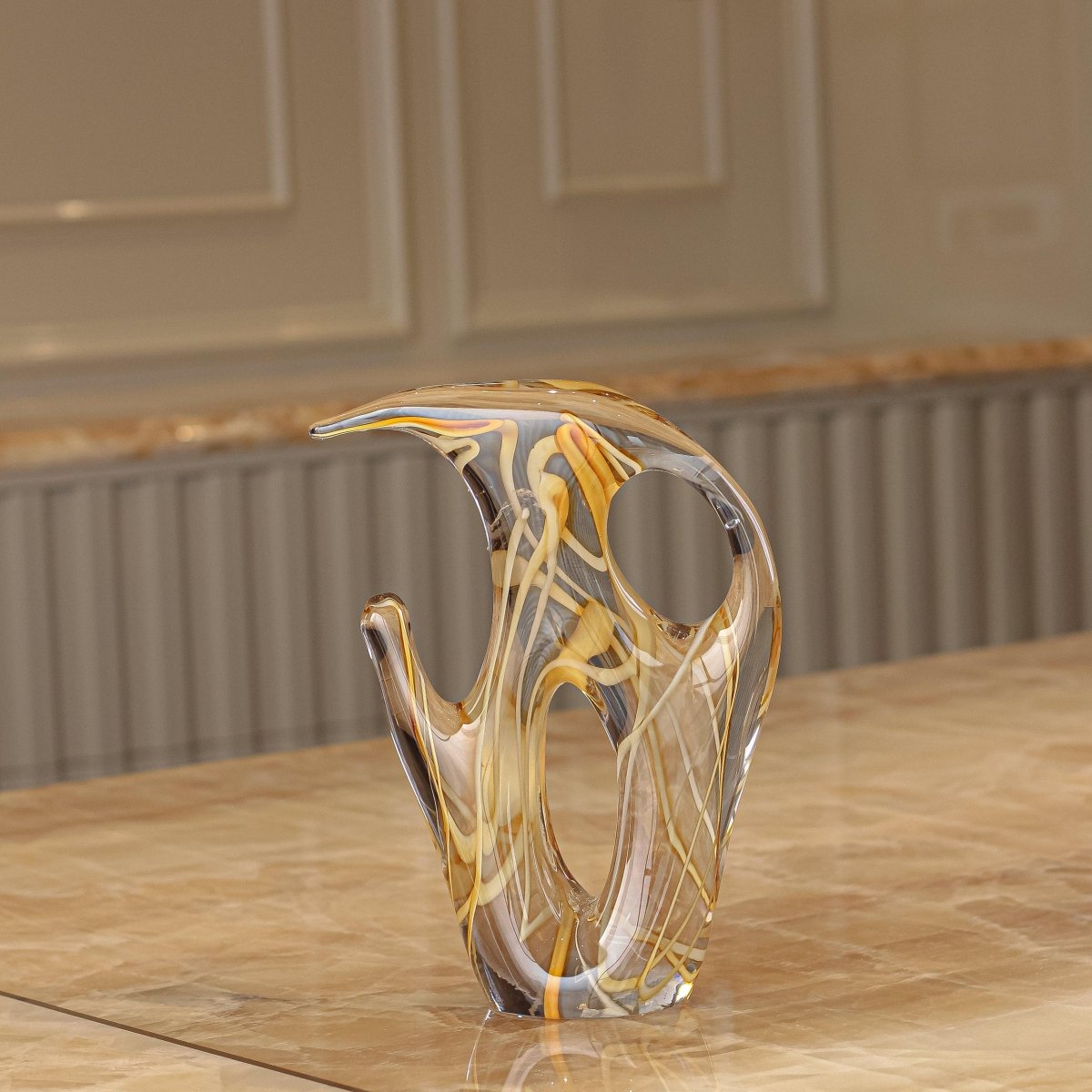 Sculptures & Figurines Yellow Abstract Sculpture - Daamaira Home and Living Ltd